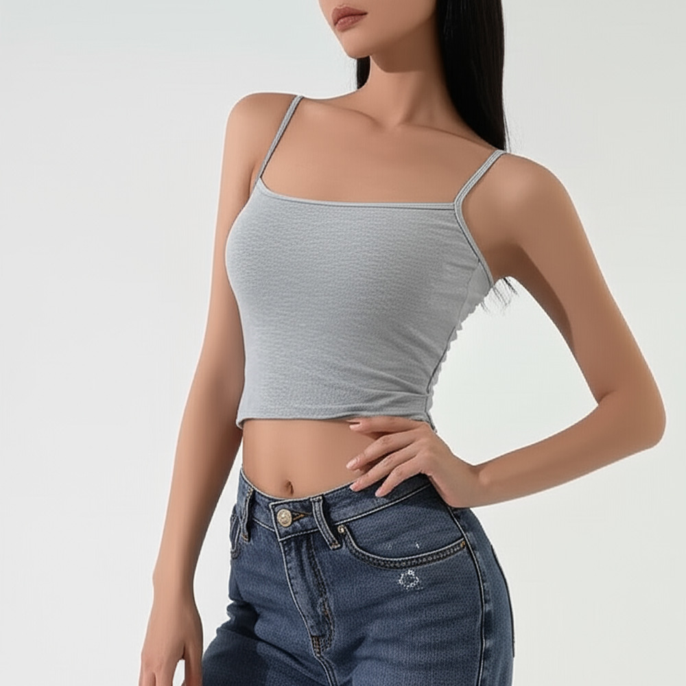 Old Navy Camisole Womens Size XS Light Gray Spaghetti Strap Ribbed Basic Casual